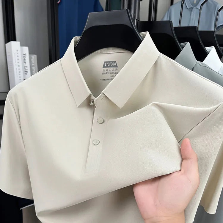 Polo Homme Sans Coutures Séchage Rapide Nylon-Spandex Col Renforcé 12 Couleurs M-4XL – CLEVI Paris