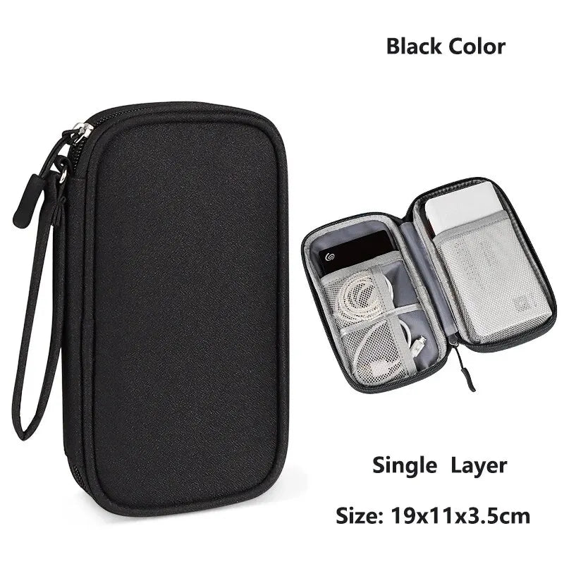 Pochette Organisateur Câbles Voyage Nylon Imperméable 1 ou 2 Couches – CLEVI Paris