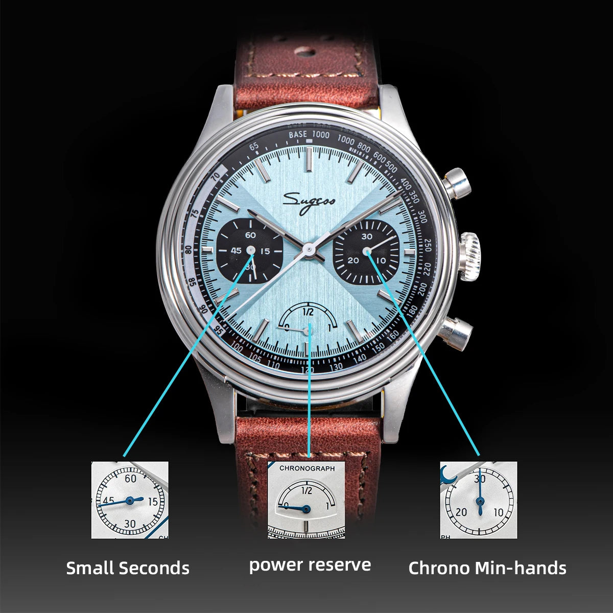 Montre Homme Chronographe Pilote 1963 Sugess S438 Cal.ST1906 – CLEVI Paris