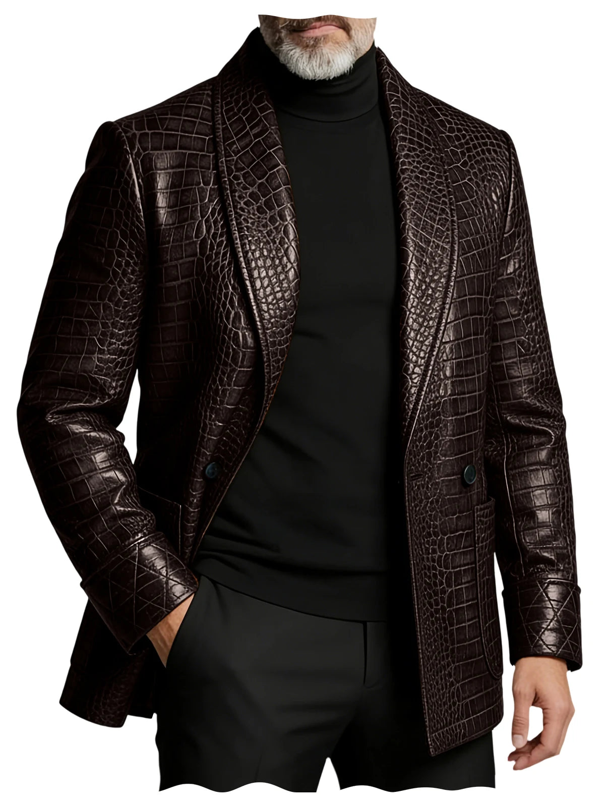 Blazer Homme Effet Croco Double Boutonnage – CLEVI Paris