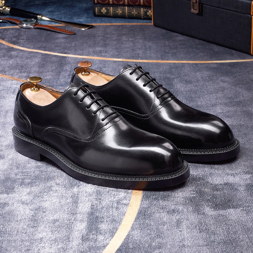Oxford Wholecut Cuir Véritable Homme Respirant Rehaussant Bureau & Mariage – CLEVI Paris