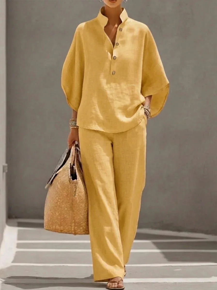 Ensemble femme haut col montant et pantalon – CLEVI Paris