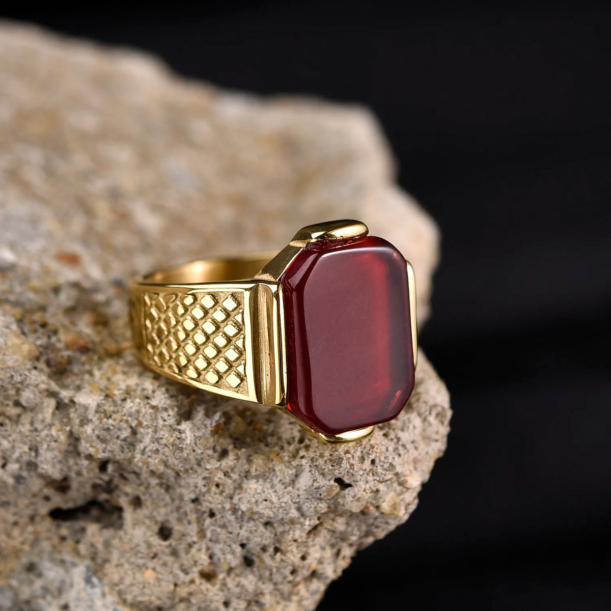 Bague Homme Acier Inoxydable Pierre Colorée – CLEVI Paris