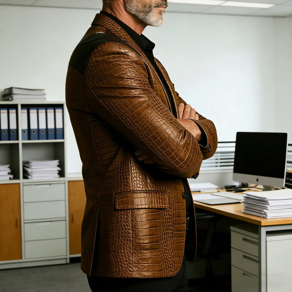 Blazer effet crocodile homme – CLEVI Paris