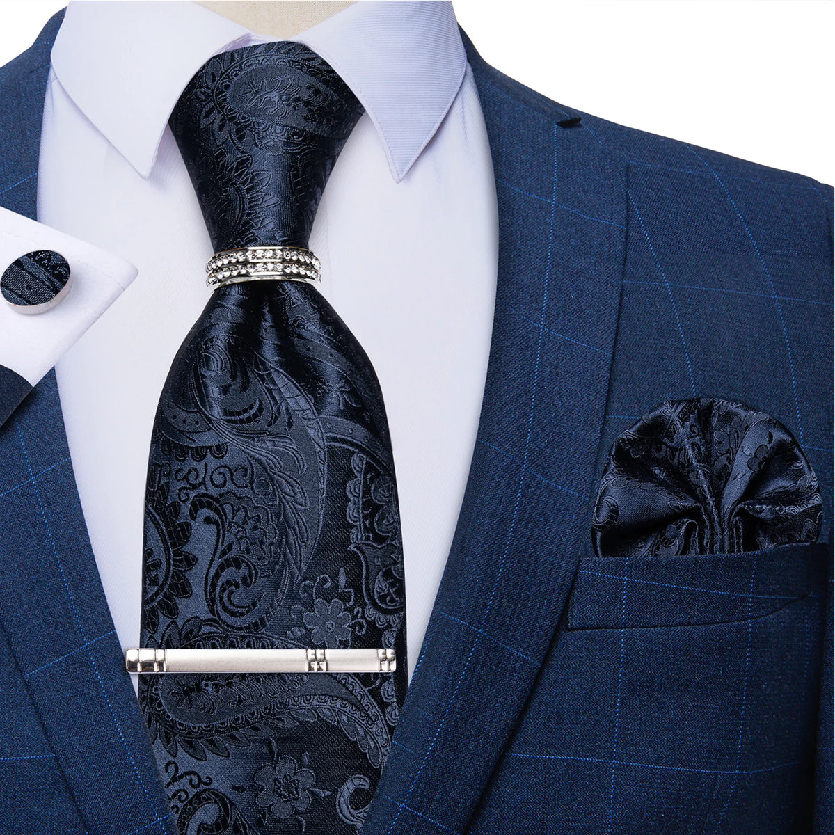 Coffret cravate homme, pochette et anneau – CLEVI Paris