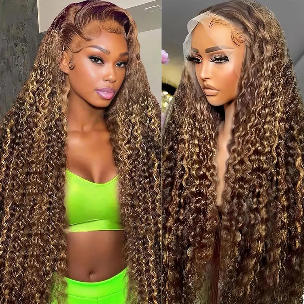 Perruque Lace Front 13x4 Deep Wave Cheveux Humains Brésiliens Bordeaux & Highlight – CLEVI Paris