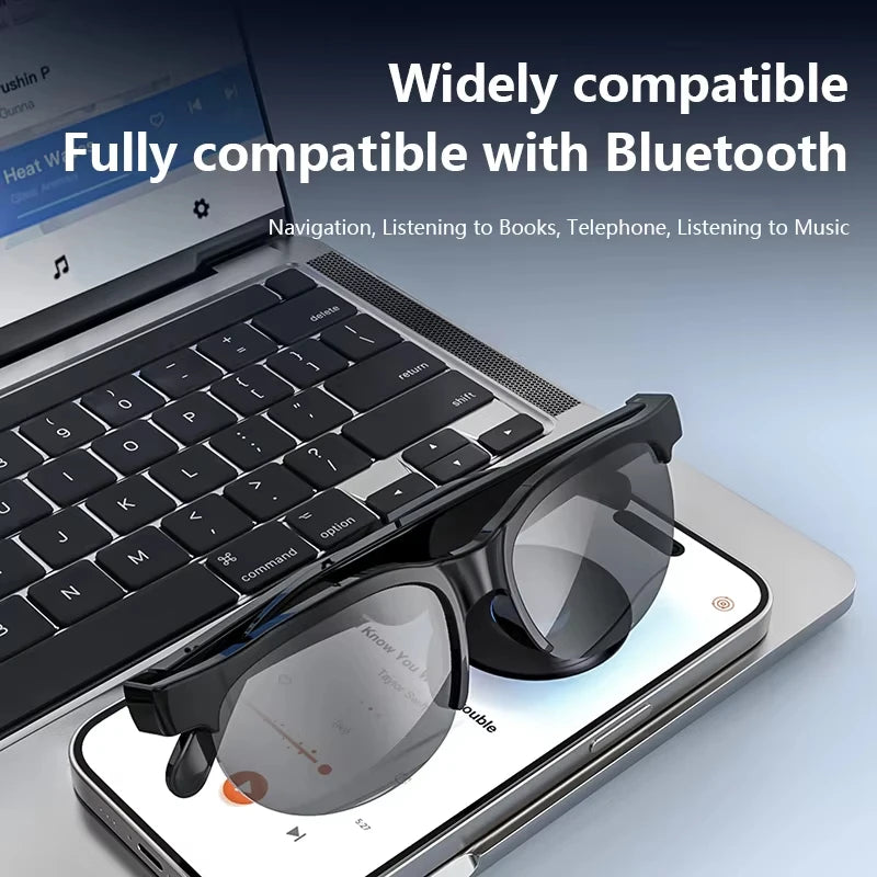 Lunettes Connectées Lenovo 2026 IA – Bluetooth 5.0 Traduction Temps Réel Enregistrement Musique Appels Unisexe – CLEVI Paris