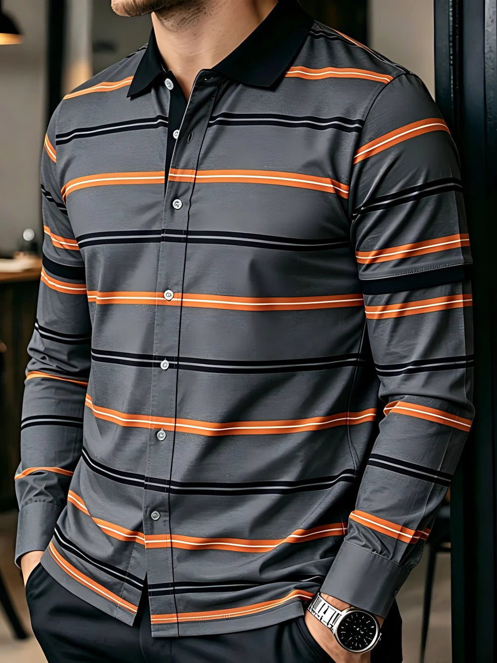 Chemise homme rayée classique – CLEVI Paris