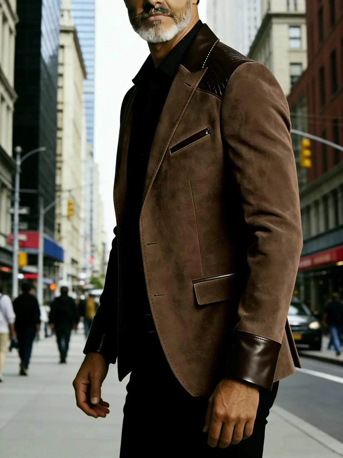 Blazer homme ajusté à détails crocodile – CLEVI Paris