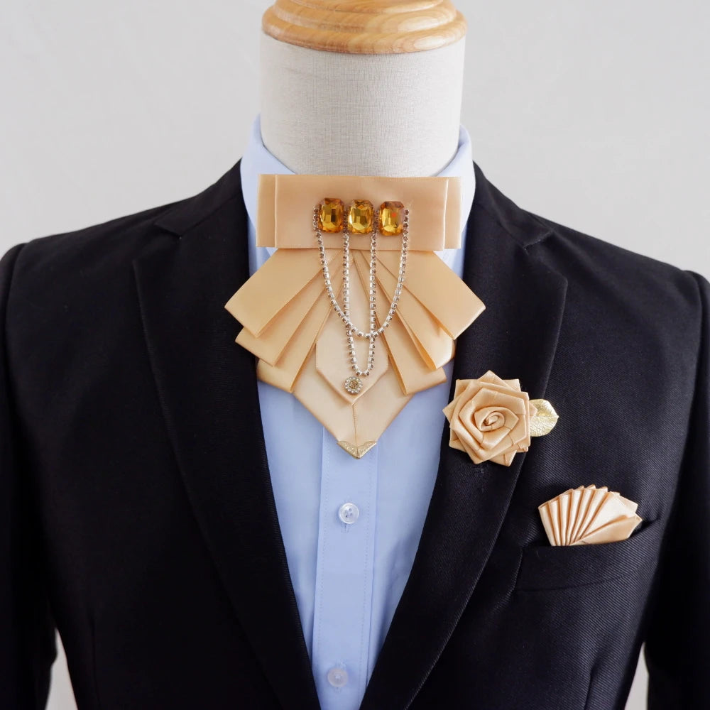 Ensemble nœud papillon 3 pièces, broche et fleurs – CLEVI Paris