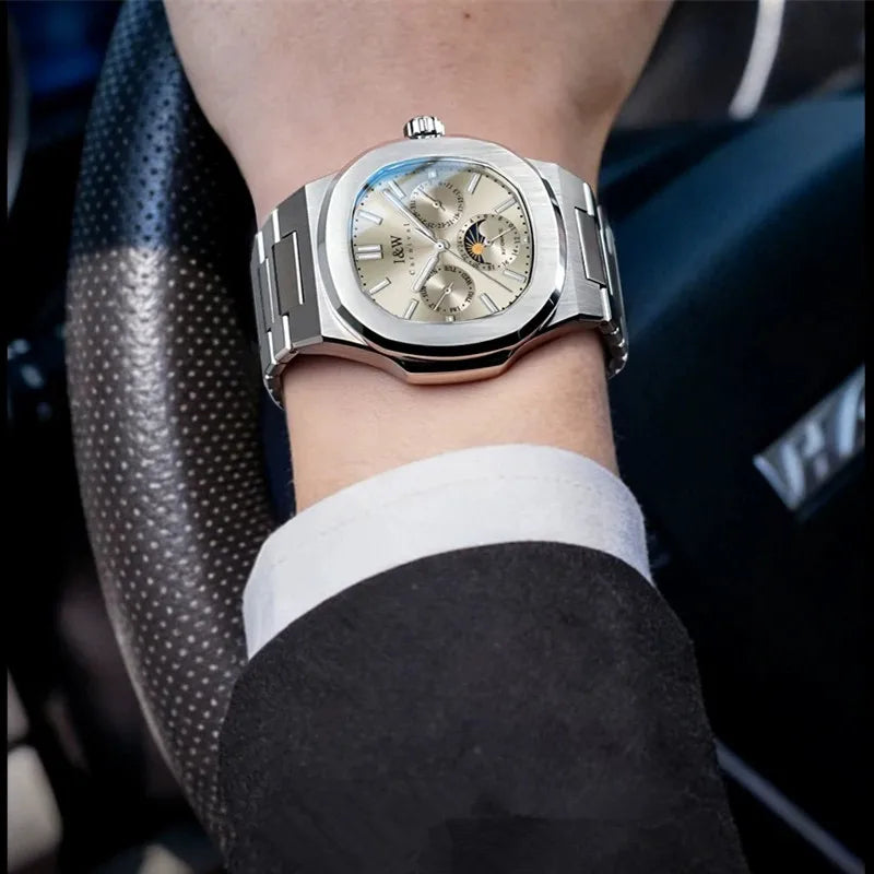 Montre Automatique Homme Carnival 43MM Acier Verre Saphir Étanche 50M – CLEVI Paris