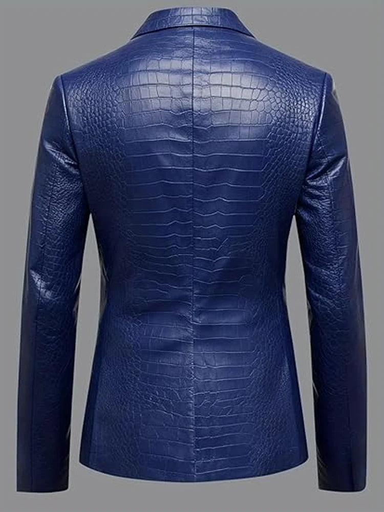 Veste homme en similicuir effet crocodile – CLEVI Paris