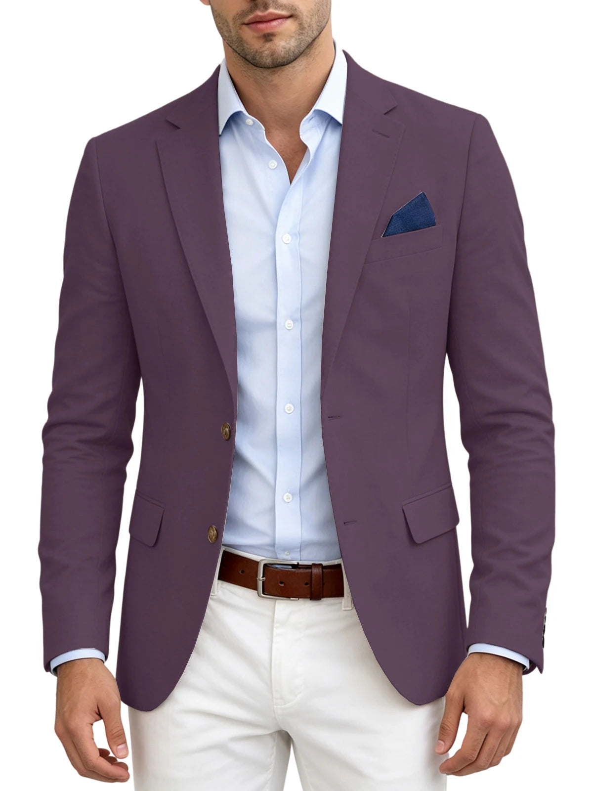 Blazer homme en lin mélangé, 2 boutons – CLEVI Paris