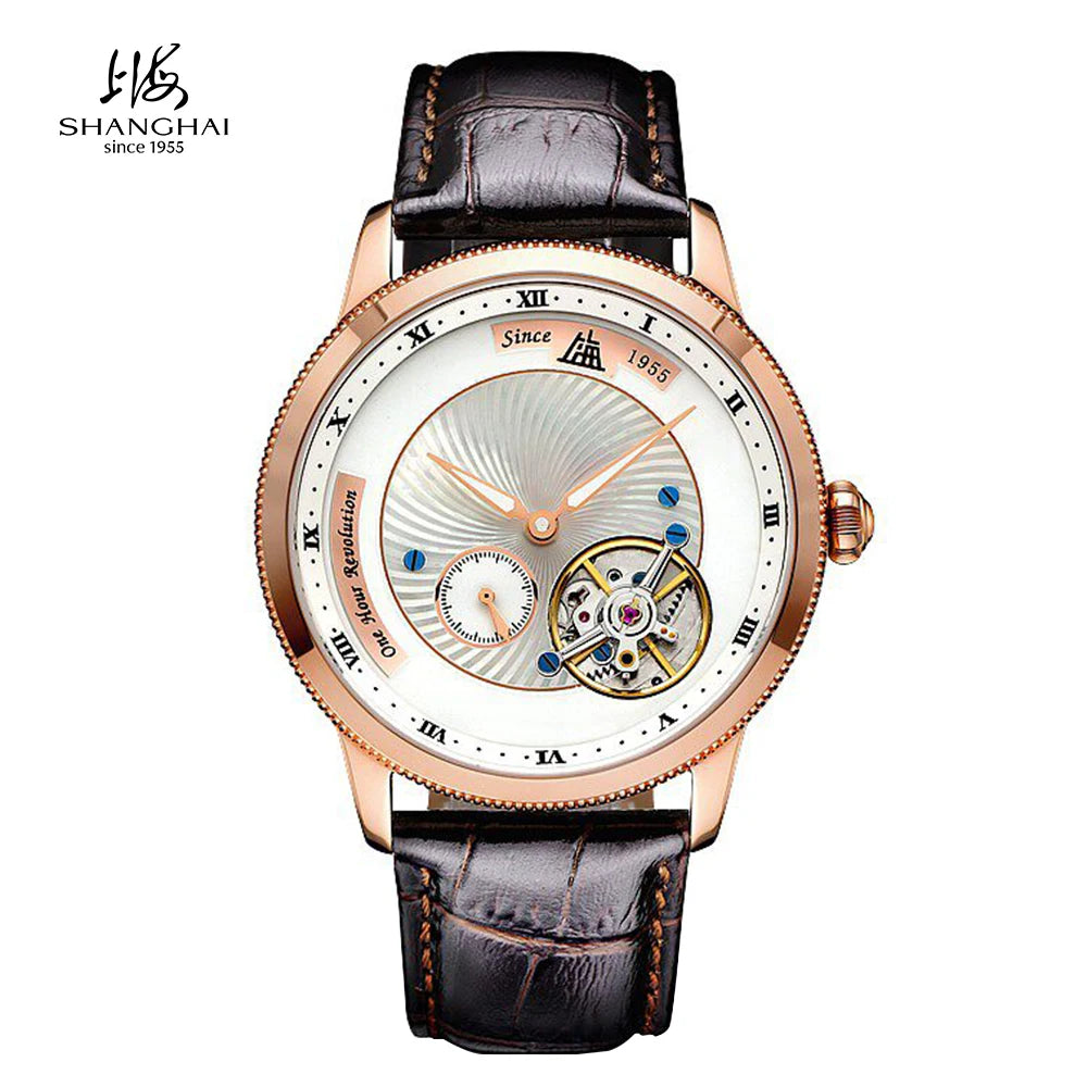Montre Homme Manuel Carrousel Ciel Étoilé Chiffres Romains Lumineux Shanghai Watch S2000 – CLEVI Paris