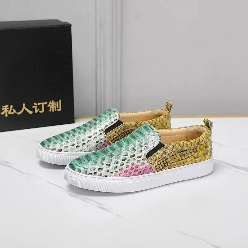 Chaussures unisexes en cuir effet serpent – CLEVI Paris