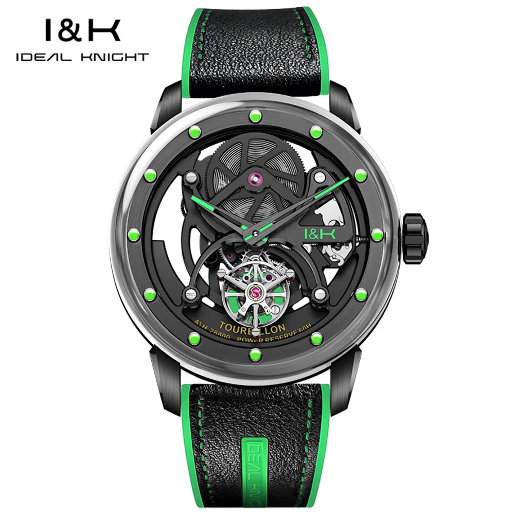 Ideal Knight 6809 Montre Homme Tourbillon Automatique Squelette Saphir 5ATM – CLEVI Paris