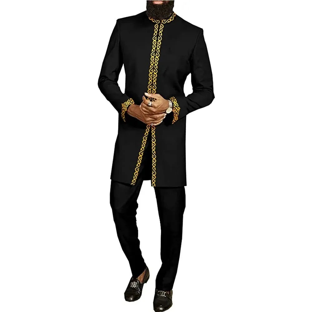 Ensemble Deux Pièces Kaftan Homme Brodé – CLEVI Paris