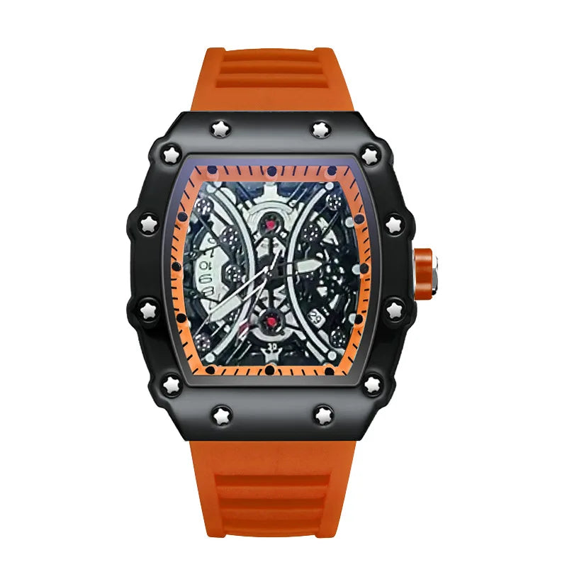 Montre Homme Quartz Tonneau L146 Silicone Aiguilles Lumineuses Fashion Casual – CLEVI Paris