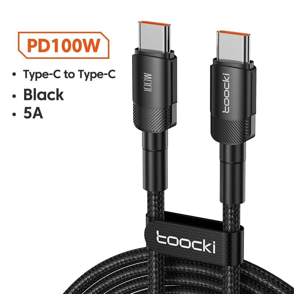 Câble Toocki Charge Rapide USB-C Lightning 60W 100W Tressé – CLEVI Paris