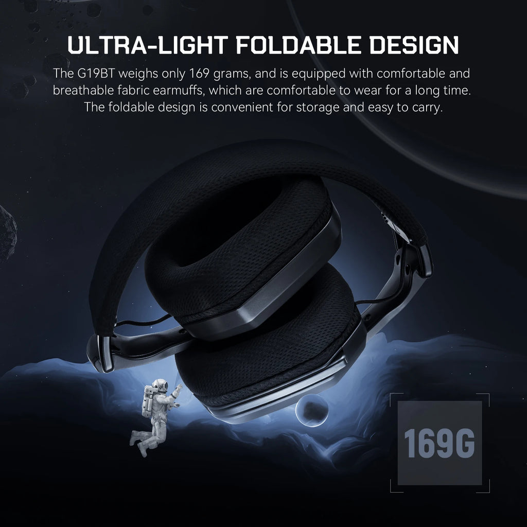 Casque Gaming Sans Fil EKSA G19BT – 2.4G / Bluetooth 5.4 / Jack, Micro ANC, 35H, PC PS5 Xbox