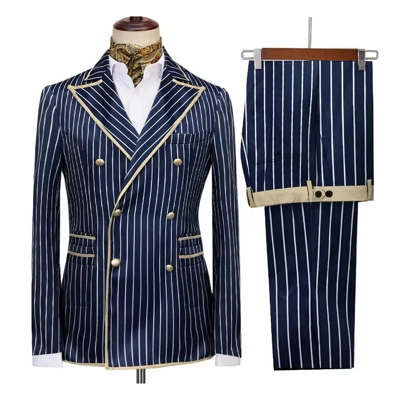 Costume homme rayé 2 pièces – CLEVI Paris