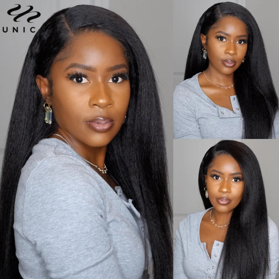 Perruque Lace Front 13x4 HD Kinky Straight Glueless 100% Cheveux Humains – CLEVI Paris