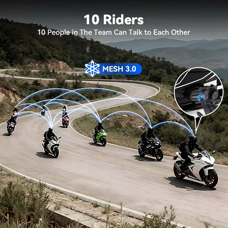 Intercom Moto XGP X10 Bluetooth 5.3 IP67 10 Riders – CLEVI Paris