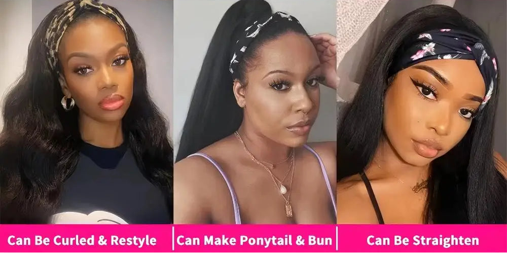 Perruque Headband Straight Cheveux Humains Brésiliens Sans Lace Glueless 200% 250% 16-40 Pouces – CLEVI Paris