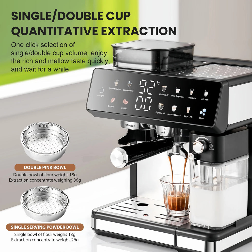 Machine à expresso avec moulin et écran TFT – CLEVI Paris