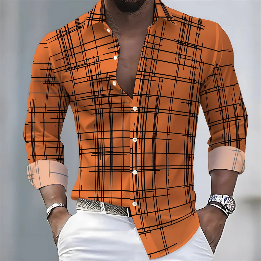 Chemise Homme Rayée à Manches Longues – CLEVI Paris