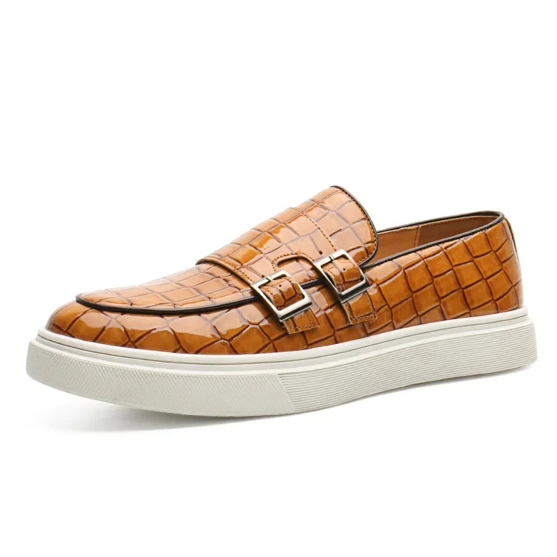 Mocassins Homme Cuir Embossé Style Britannique — Slip-On, Semelle Épaisse, Respirants, Pointures 38-46 | CLEVI Paris