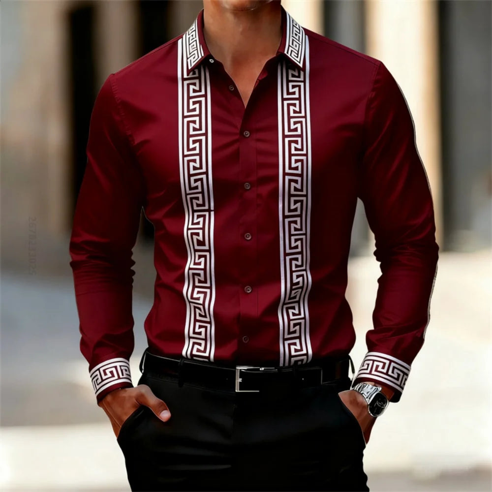 Chemise Imprimée Homme Manches Longues – CLEVI Paris