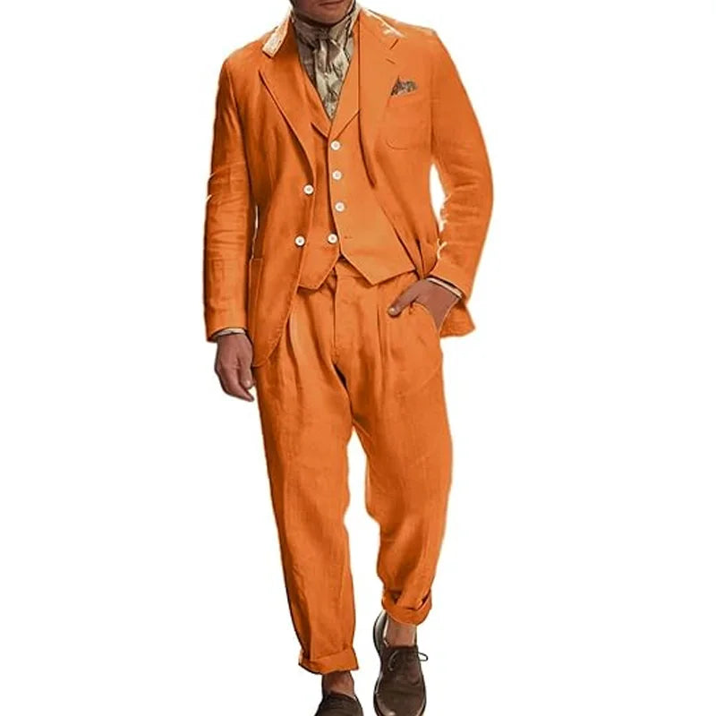 Costume Lin Homme 3 Pièces – CLEVI Paris