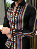 Chemise Homme Géométrique à Détail Doré – CLEVI Paris