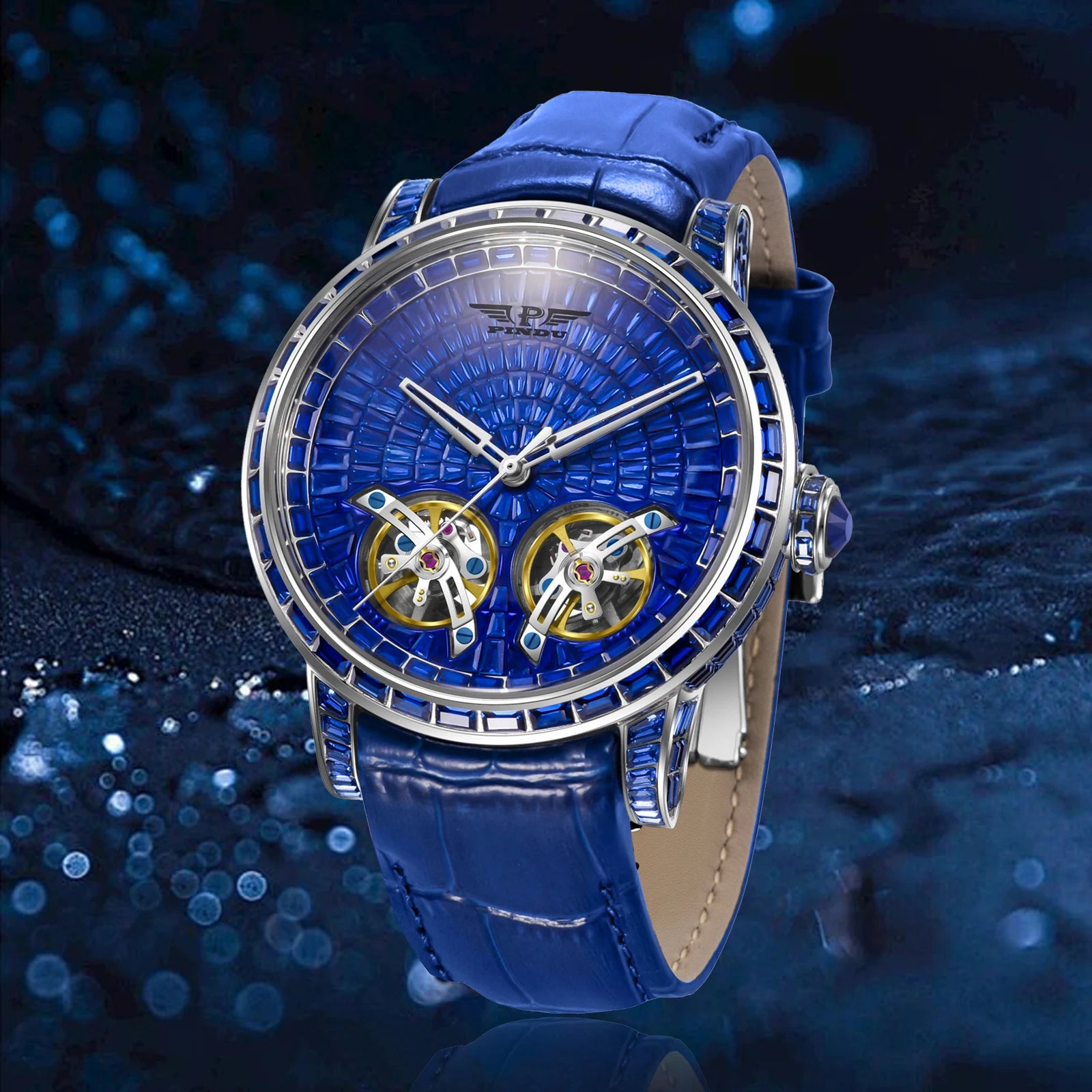 Montre Homme Double Tourbillon Serti Diamants Pindu PD6656 – CLEVI Paris