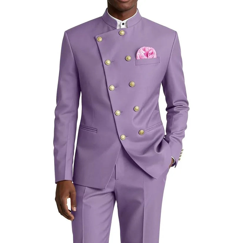 Costume Homme 2 Pièces Col Mandarin – CLEVI Paris