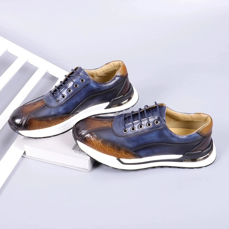 Sneakers en cuir à lacets pour homme – CLEVI Paris