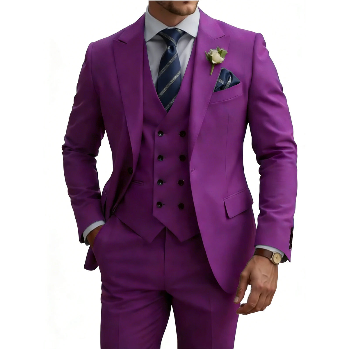 Costume homme 3 pièces, coupe ajustée – CLEVI Paris