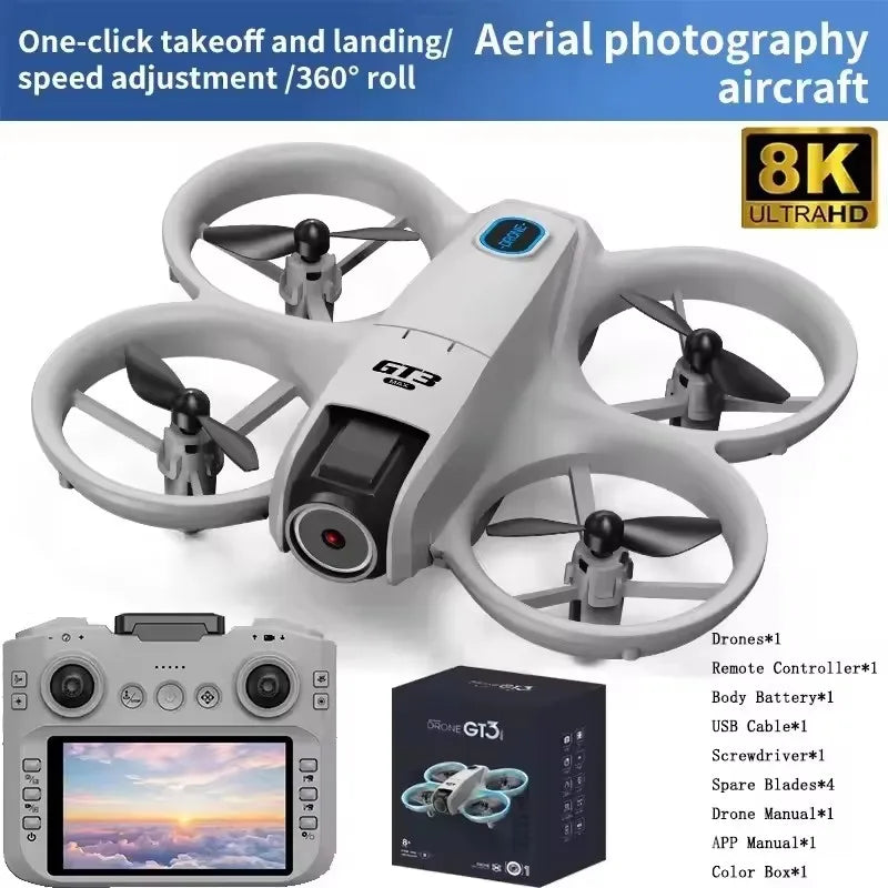Drone GT3 MAX Double Caméra 6K/8K GPS WiFi FPV – Objectif 180° Évitement Obstacles Retour Auto 20 Min – CLEVI Paris