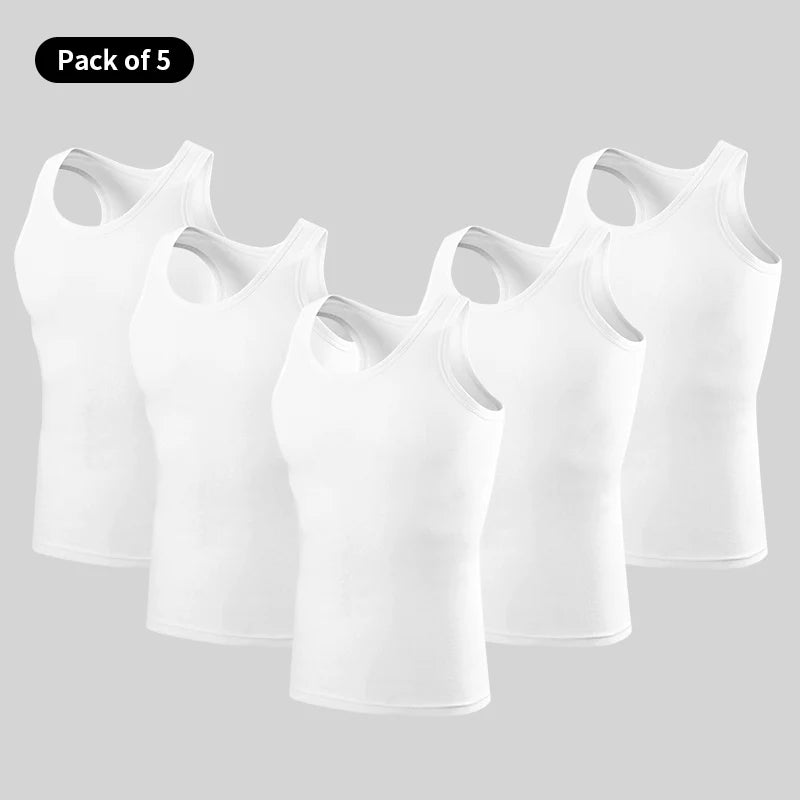 Débardeur Homme 100% Coton Slim Fit – Sport & Fitness, Sans Manches, Lot 1/3/5 Pièces