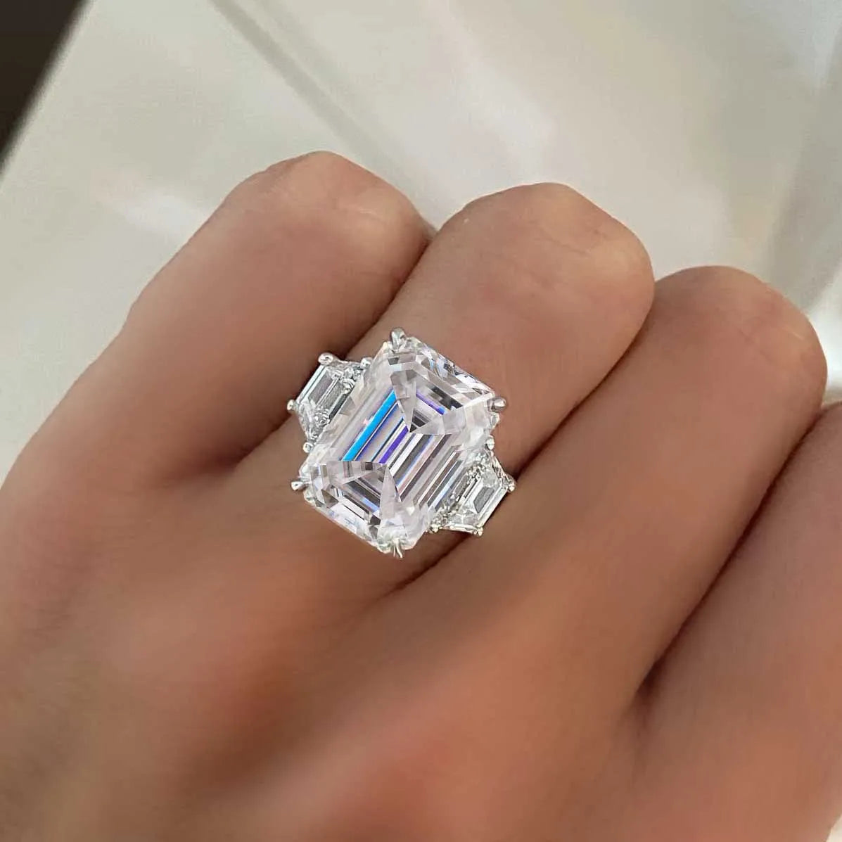 Bague Moissanite 10CT Argent 925 Plaqué Or 18K – CLEVI Paris