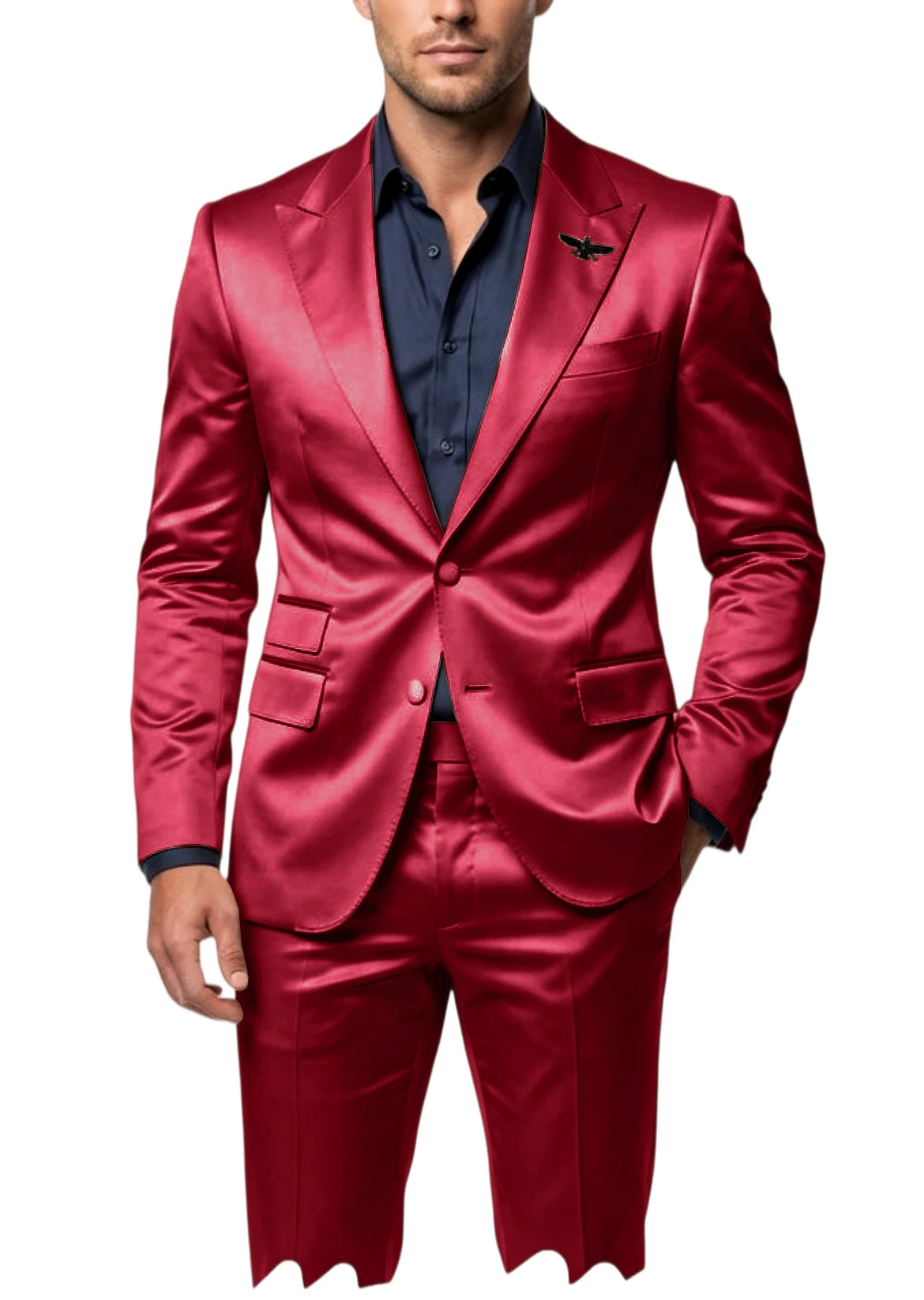 Costume homme 2 pièces en satin – CLEVI Paris