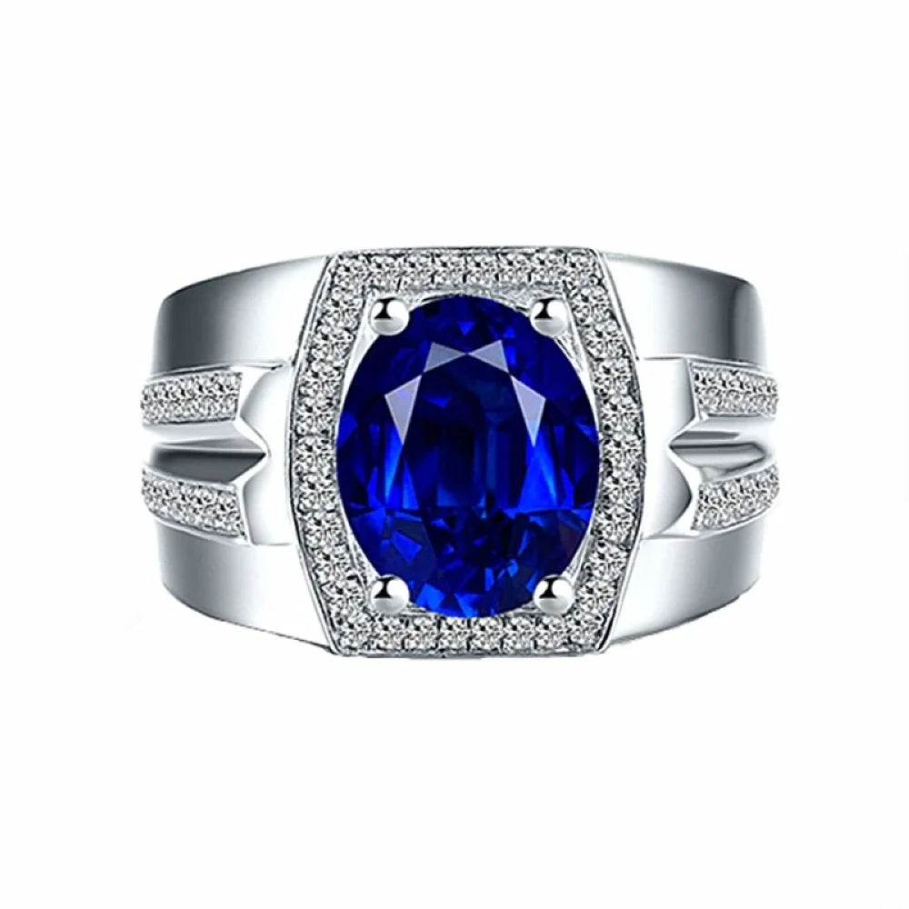 Bague femme ajustable en zircon bleu – CLEVI Paris
