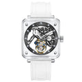 Montre Homme Tourbillon Transparent AESOP 7058G – Squelette Intégral Verre Saphir Étanche Bracelet Caoutchouc – CLEVI Paris