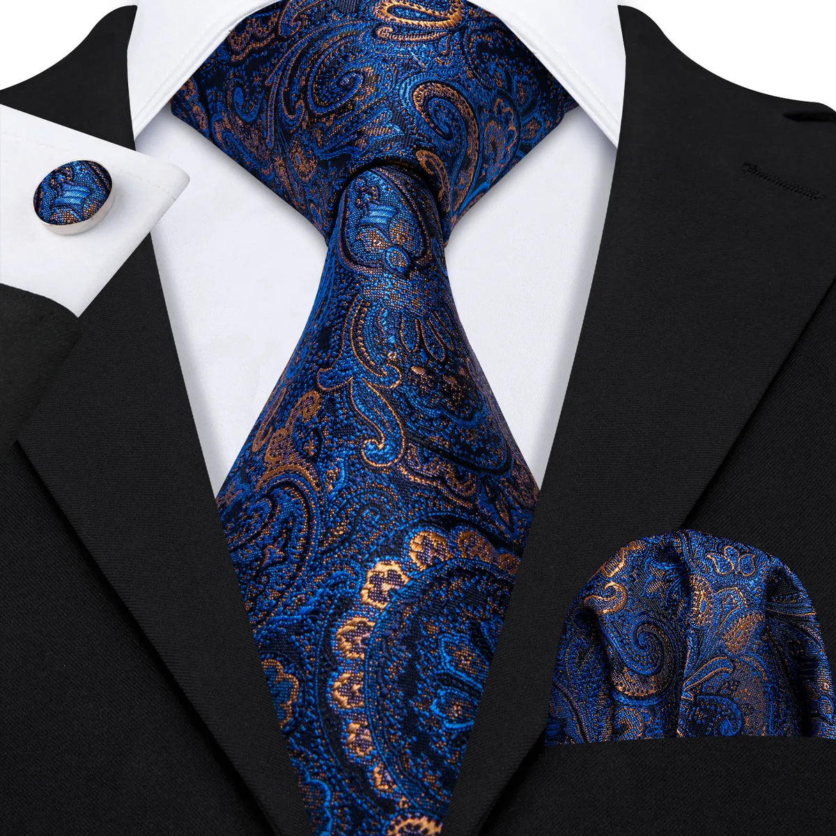 Coffret cravate homme floral, pochette et boutons – CLEVI Paris
