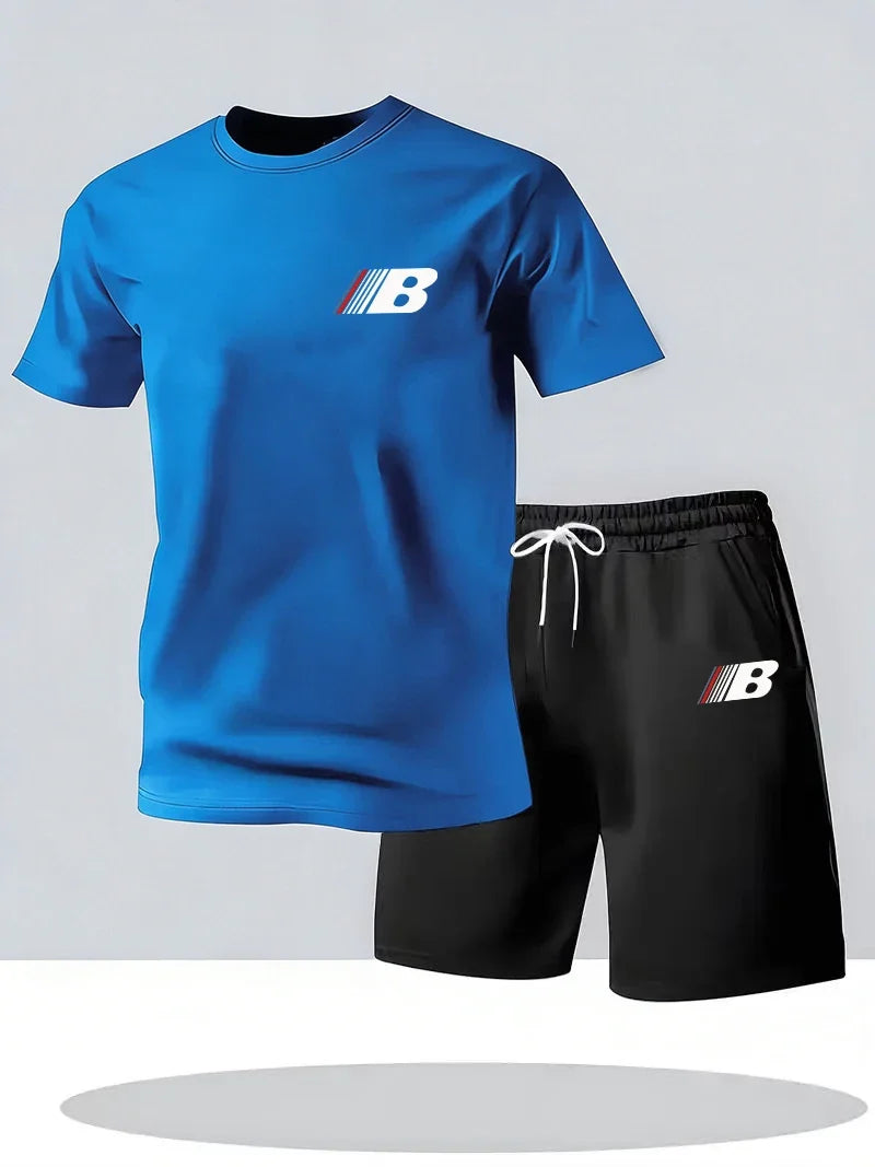 Ensemble homme t-shirt col rond et short en maille – CLEVI Paris