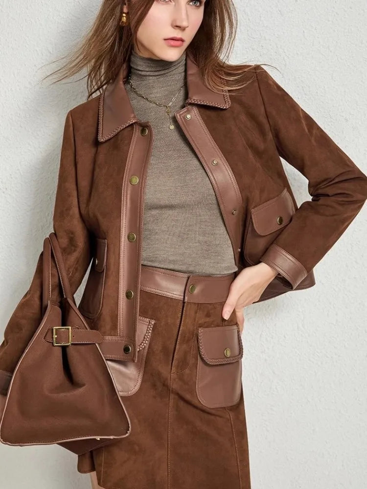 Veste ou jupe femme en cuir de mouton – CLEVI Paris