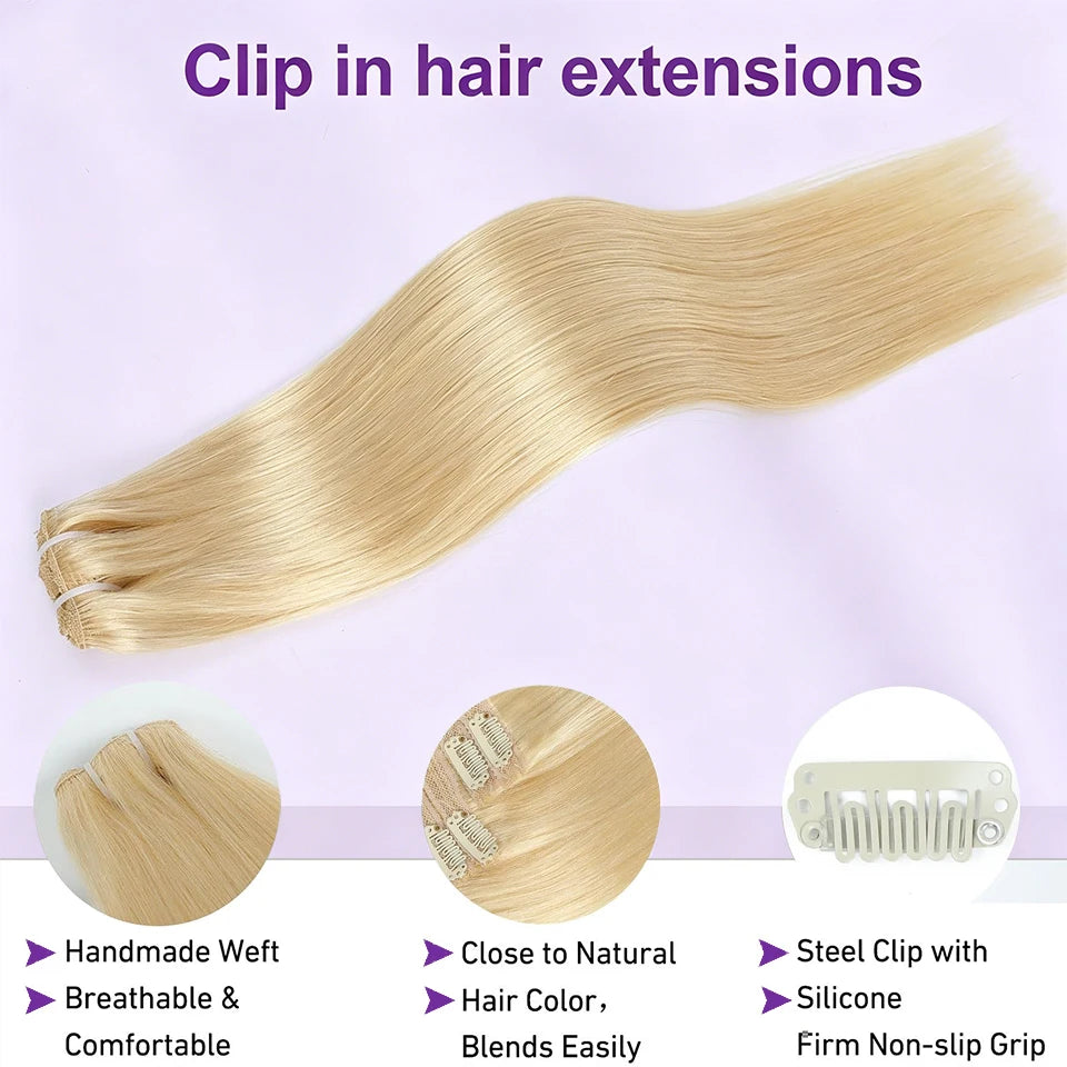 Extensions Clip-In Cheveux Humains Raides – CLEVI Paris