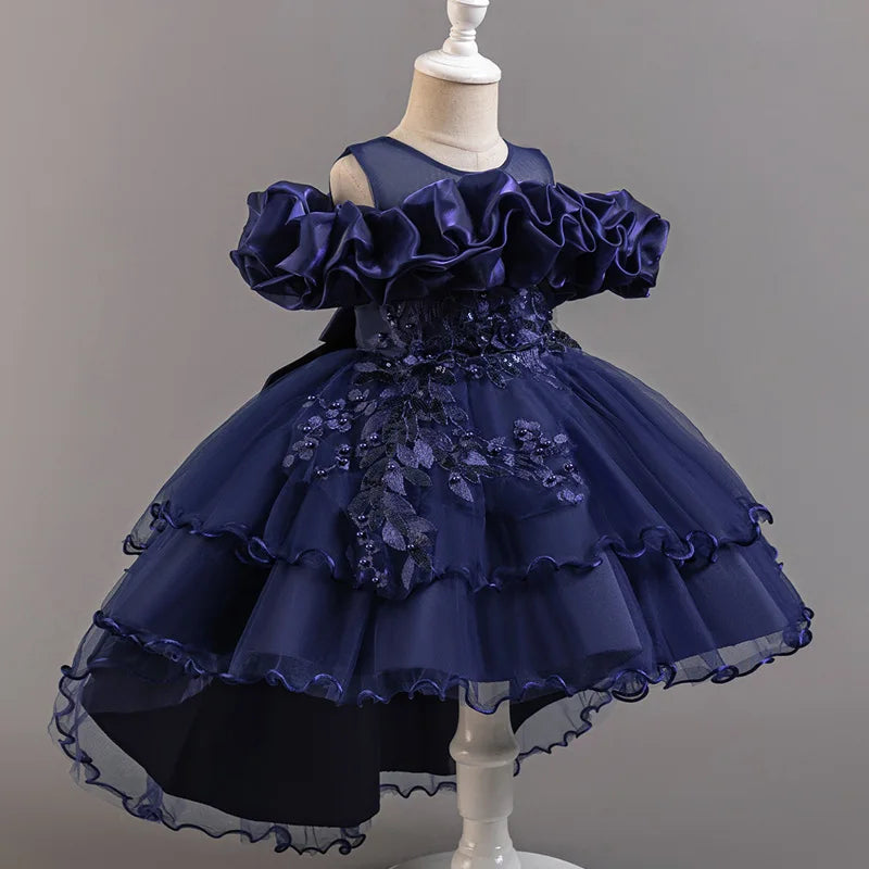 Robe fille à paillettes T1326 – CLEVI Paris