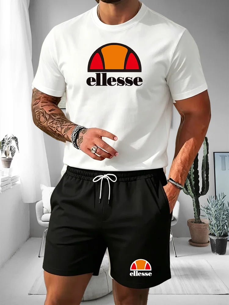 Ensemble 2 Pièces Homme T-shirt Col Rond + Short Cordon Été 2026 – Casual Sport, 20 Coloris, S à XXL – CLEVI Paris